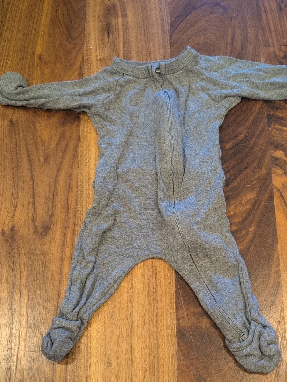 Kids Gray Footed One-Piece Zipper Romper - Cozy Everyday Wear